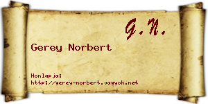 Gerey Norbert névjegykártya